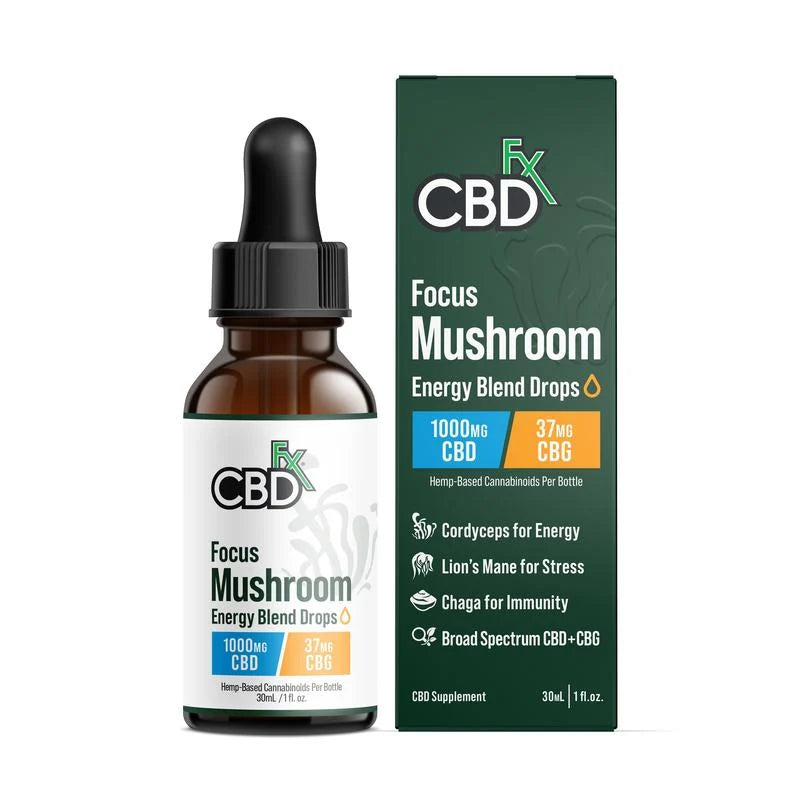 CBDfx Focus Blend Mushroom Tincture + CBG + CBD 1000mg